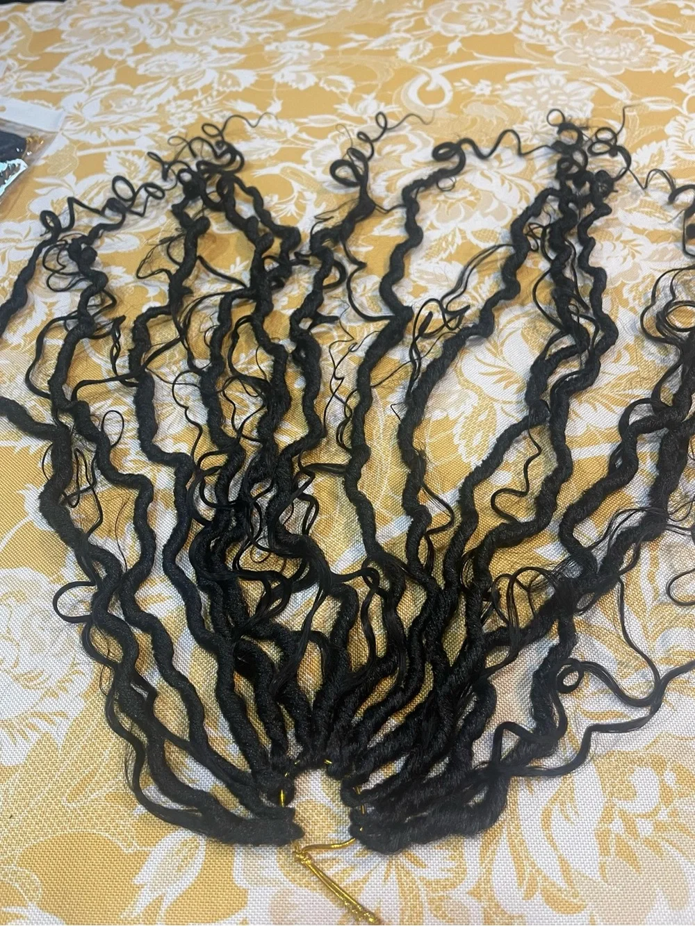 Sambraid Boho Goddess Locs with Human Hair Curls – 8 Packs Black color